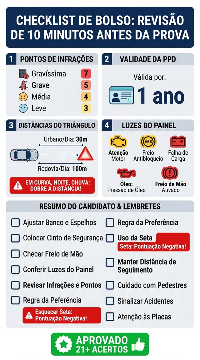 Checklist de bolso para revisar antes da prova